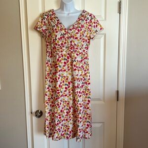 Women’s Boden summer cotton v neck dress sundress size 8L long